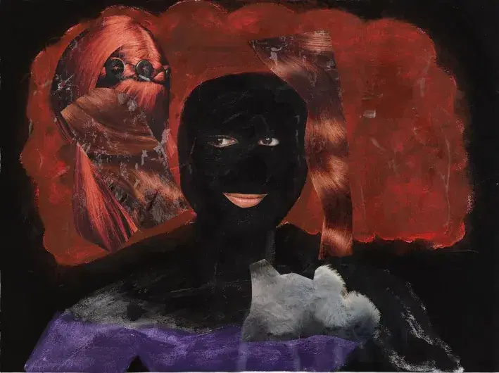UMAN — TWOC (Trans Women Of Color) #3, 2019. Collage and acrylic on canvas paper.