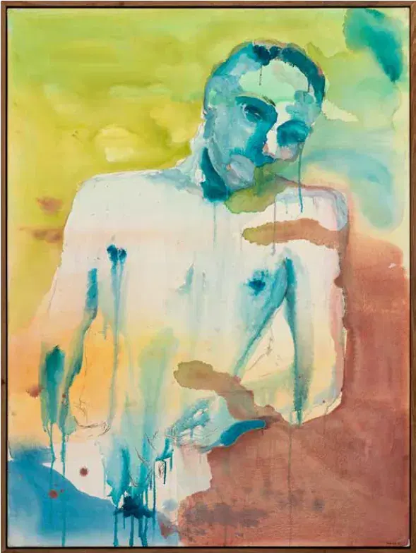 BANELE KHOZA — Uncertain, 2017. Acrylique et encre sur toile.