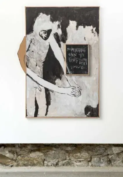BRETT CHARLES SEILER — Plague, 2019. Acrylic, canvas, MDF and chalk.