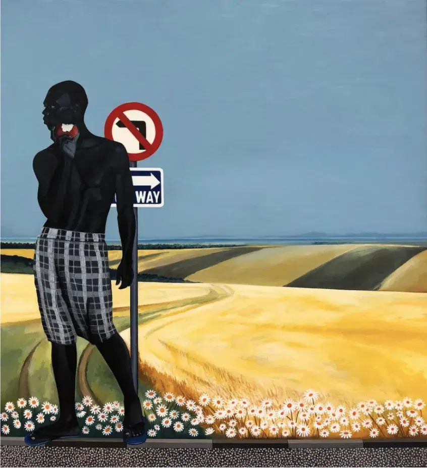 IAN MWESIGA — Adam of Genesis, 2018. Huile sur toile.