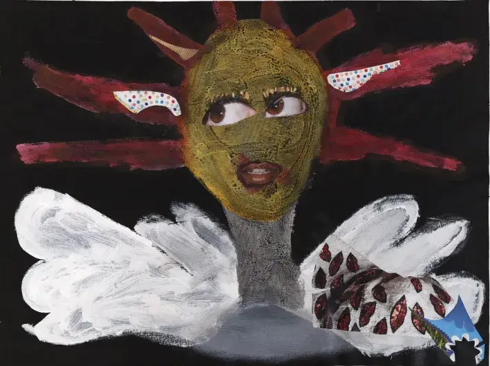 UMAN — TWOC (Trans Women Of Color) #1, 2019. Collage and acrylic on canvas paper.