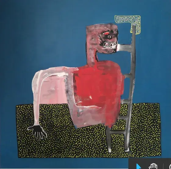 AMADOU SANOGO — Megaphone, 2015. Acrylique sur toile.