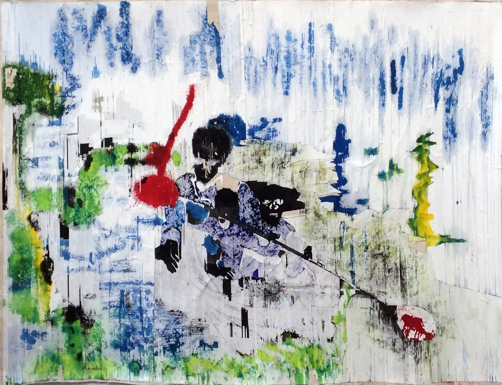 GARETH NYANDORO — We dem Boyz, 2015. Encre sur papier, monté sur toile